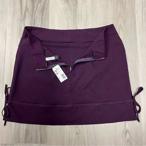 Forever 21 purple y2k miniskirt sz L NWT retro vintage deadstock. Side ties - Picture 9 of 12